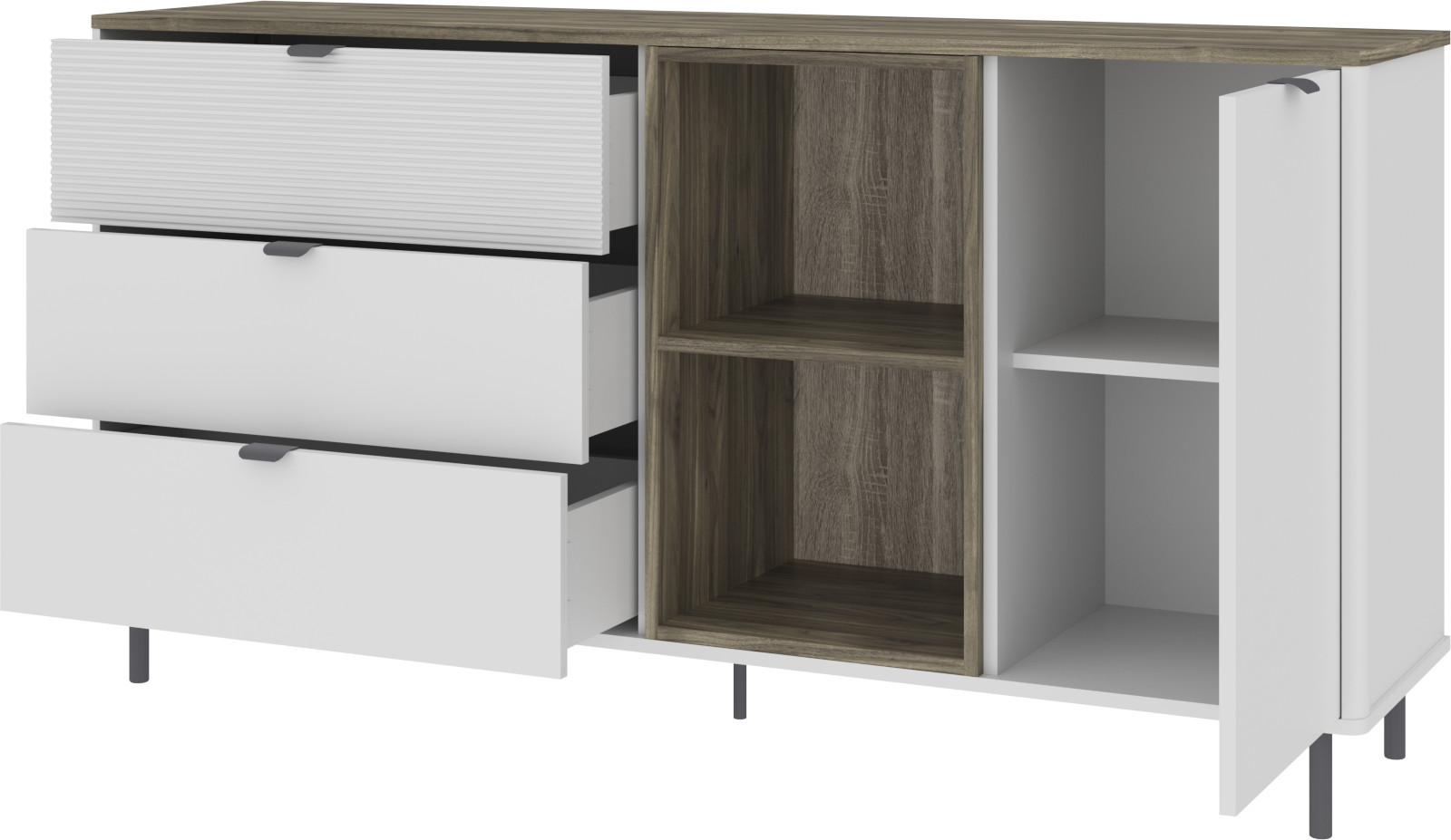 Тумба Anrex Simple 1D3S2N (белый/монте/джелато) — фото 2