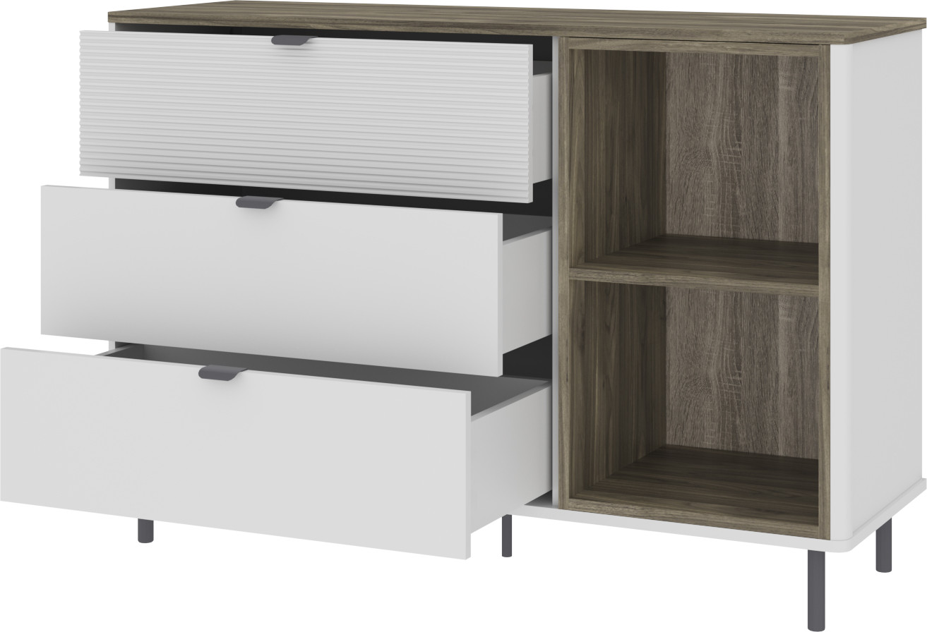 Тумба Anrex Simple 3S2N (белый/монте джелато) — фото 2