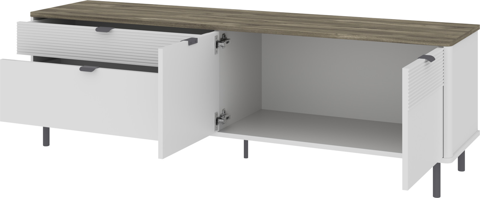 Тумба Anrex Simple RTV 2D2S (белый/монте/джелато) — фото 2
