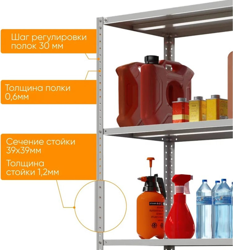 Стеллаж металлический IRONMEBEL M-СУС2200х1000х500 — фото 2