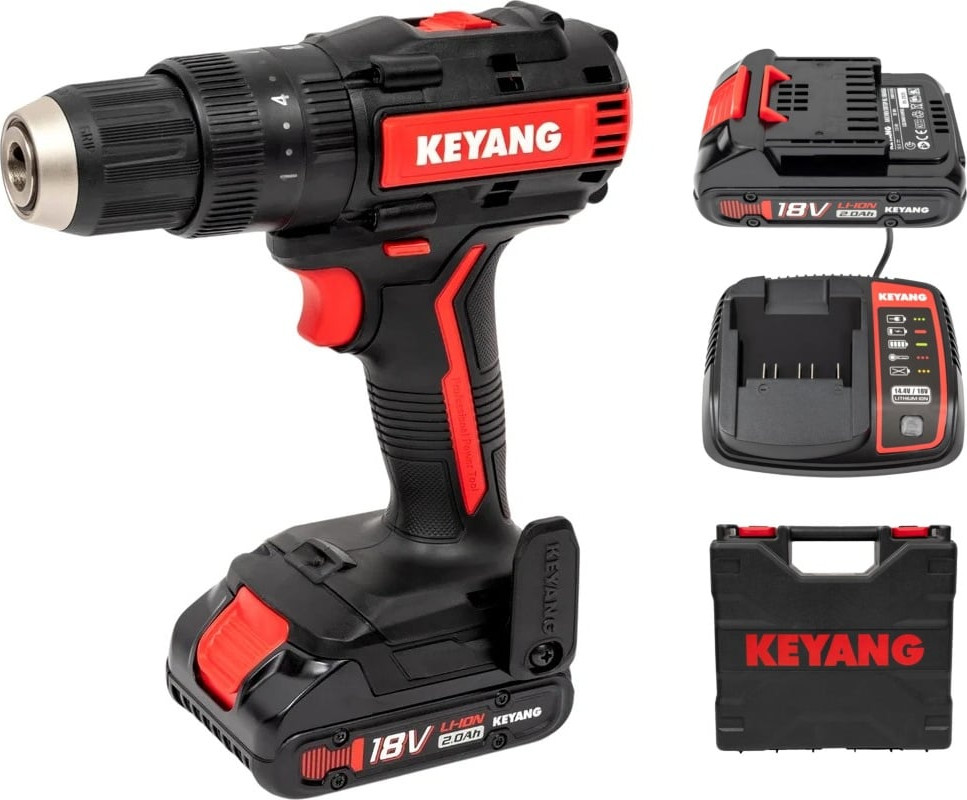 Аккумуляторная дрель-шуруповерт KEYANG DM18BL-W (Set)