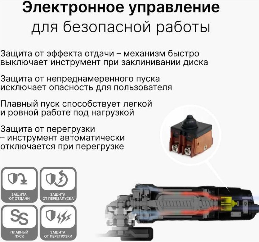 Угловая шлифовальная машина KEYANG DG125A-750SC — фото 3