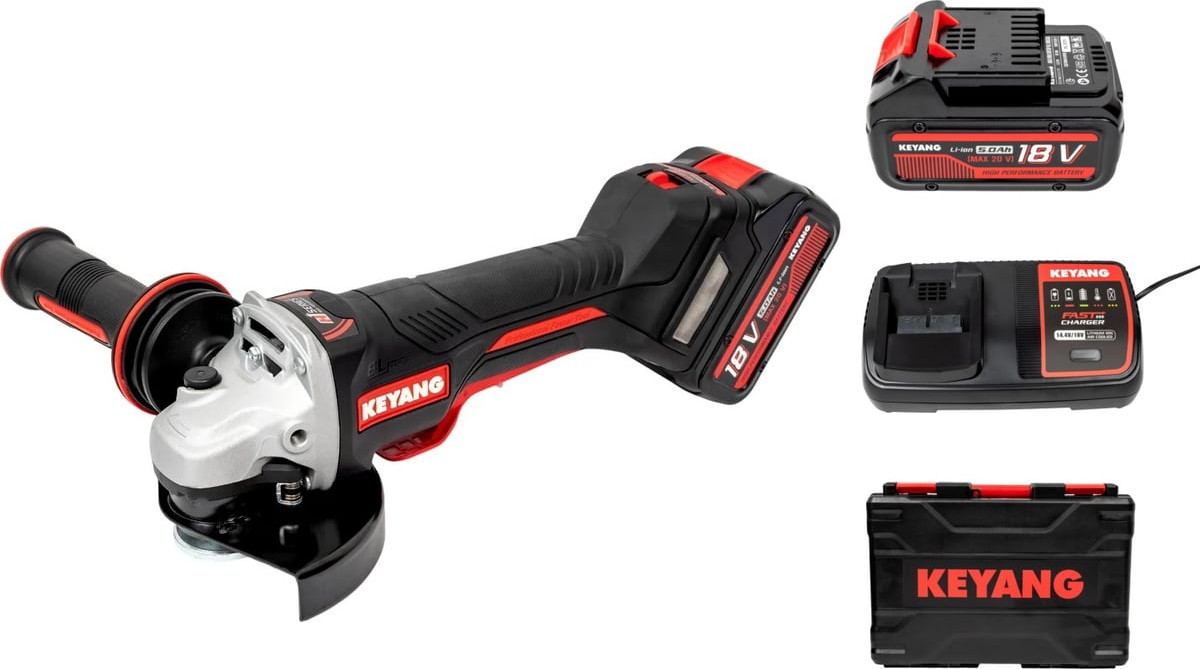 Угловая шлифовальная машина KEYANG DG20BLH-125PV (Set)