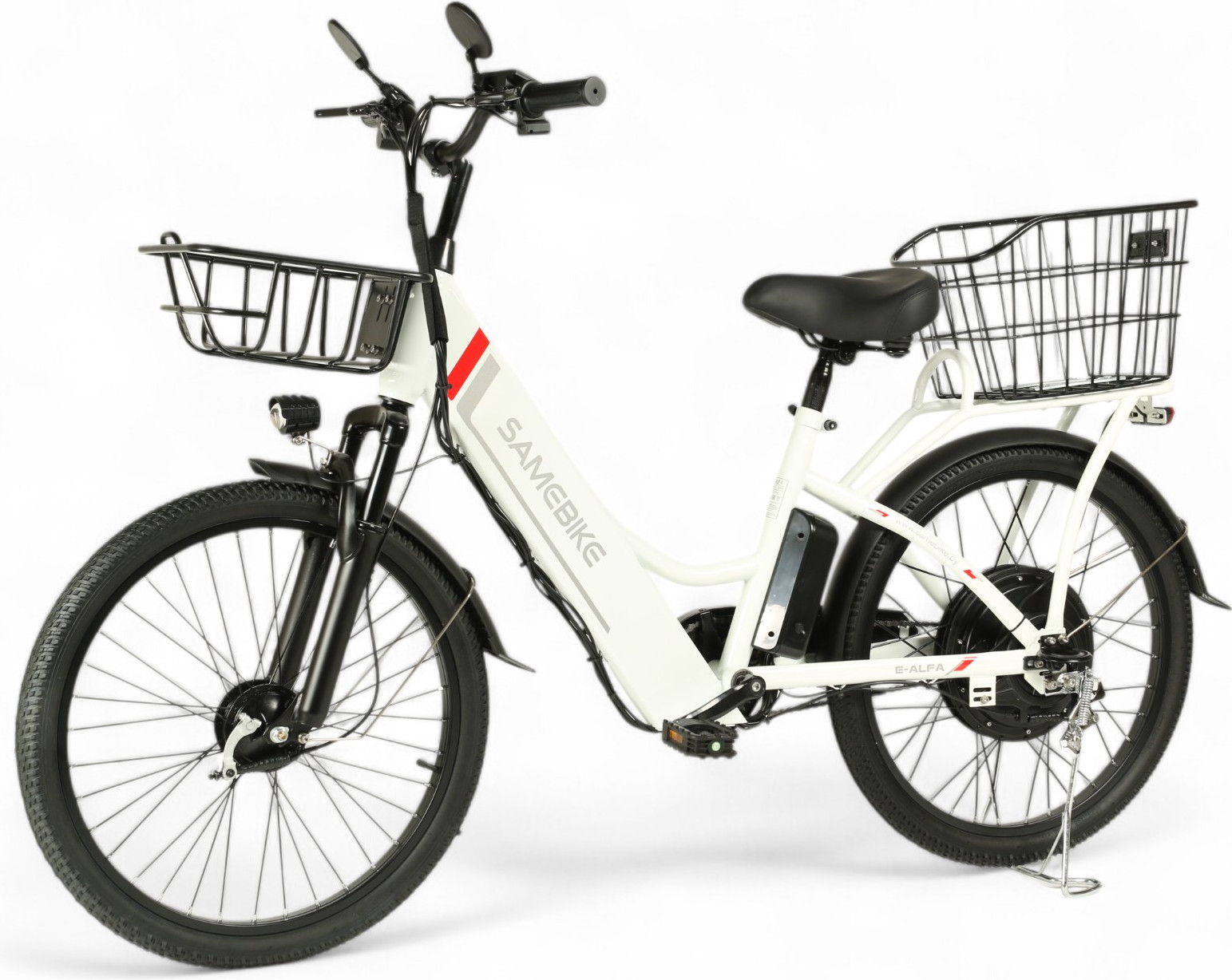 Электровелосипед Samebike Е-Alfa New со стальной рамой SB-E-ALFA250 (белый) — фото 4