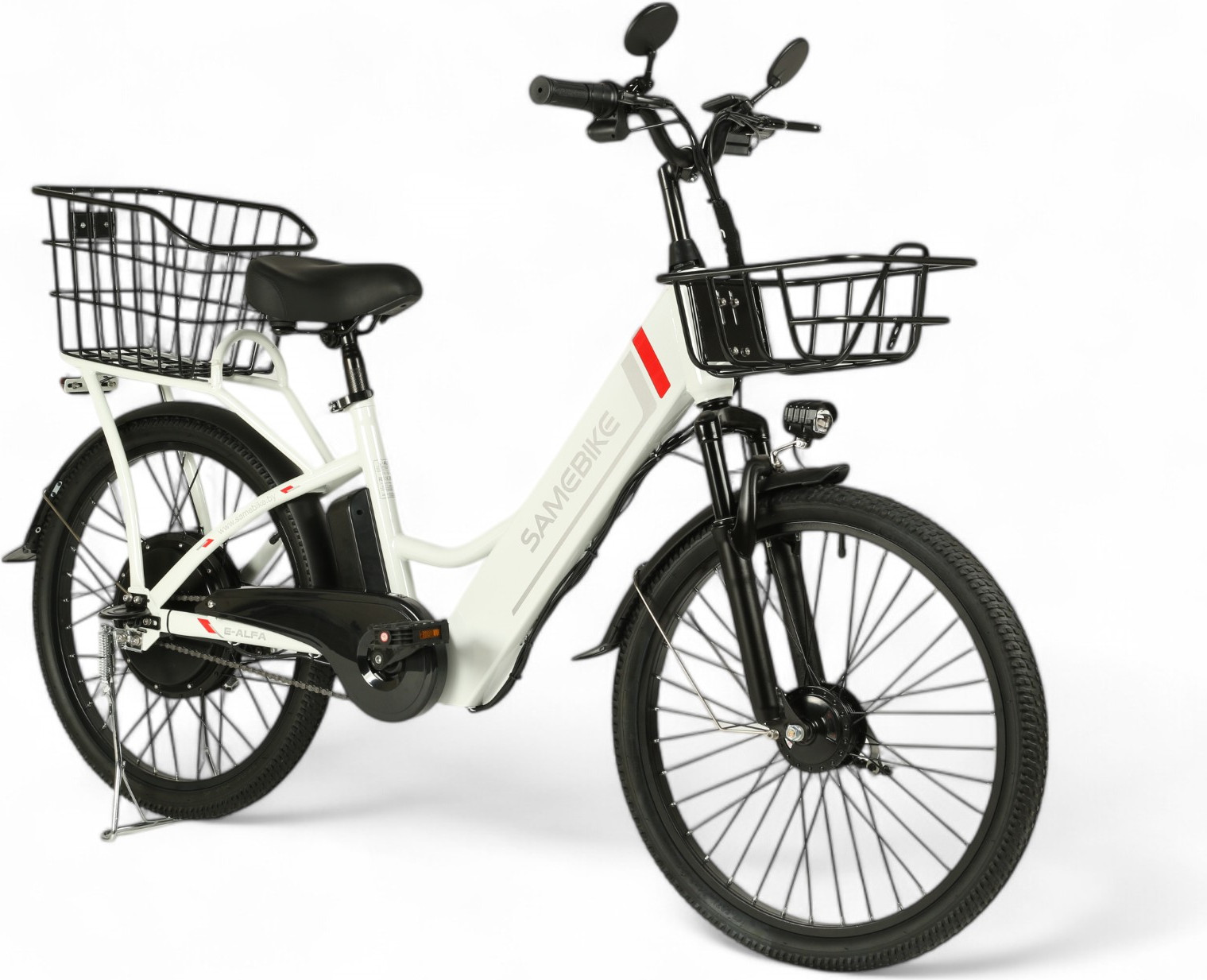 Электровелосипед Samebike Е-Alfa New со стальной рамой SB-E-ALFA250 (белый) — фото 3