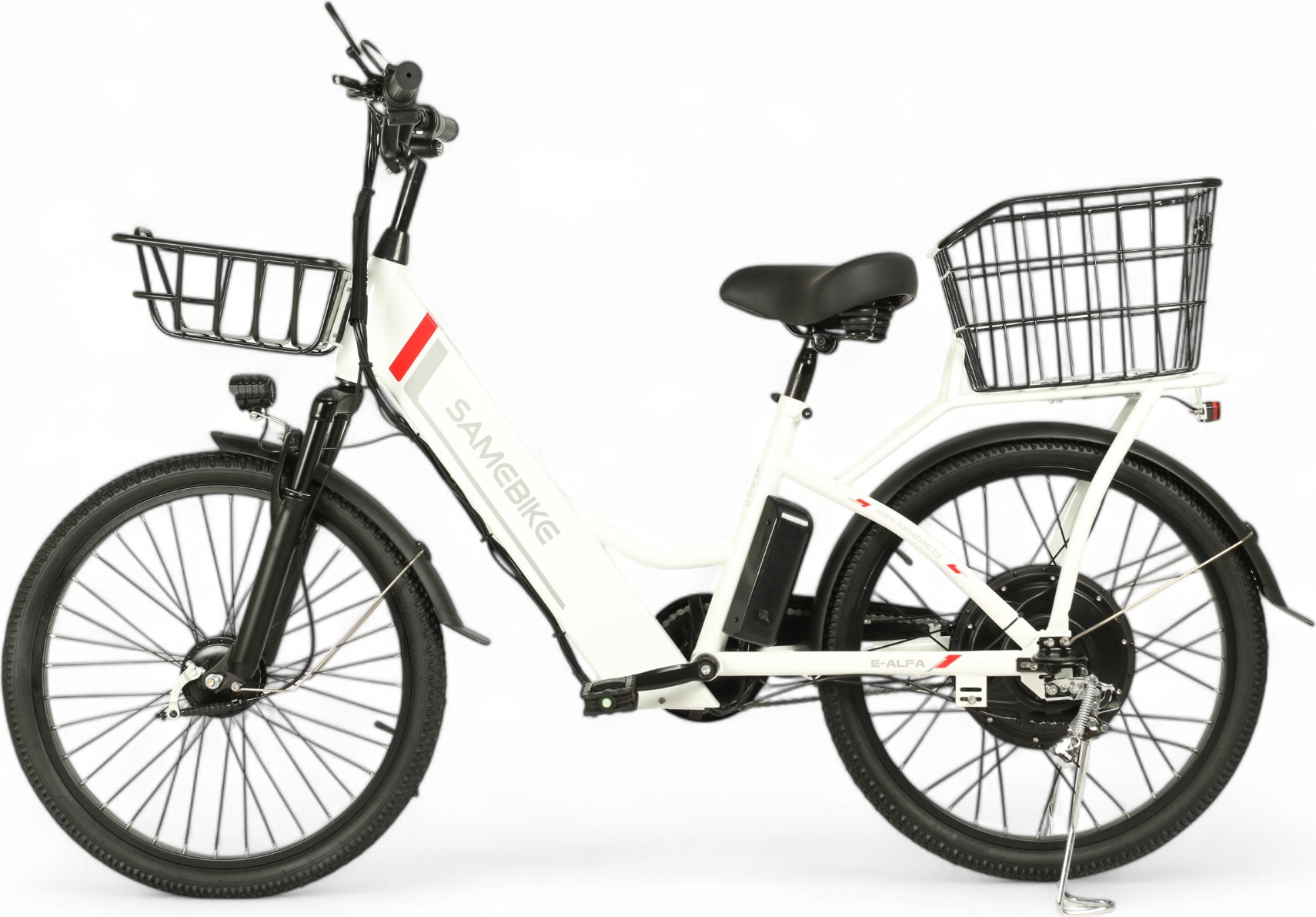 Электровелосипед Samebike Е-Alfa New со стальной рамой SB-E-ALFA250 (белый) — фото 2
