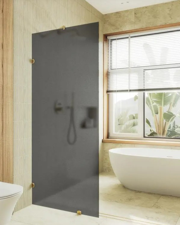 Душевая стенка MaybahGlass 89x195 / MGD-272-2 (графитовое матовое стекло/бронза)