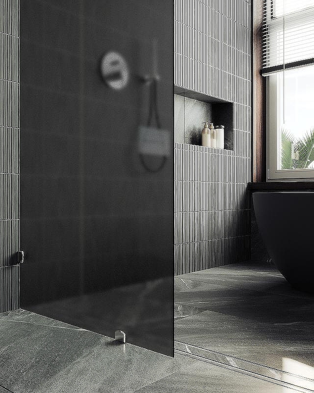 Душевая стенка MaybahGlass 89x195 / MGD-272-4 (графитовое матовое стекло/хром глянцевый) — фото 6