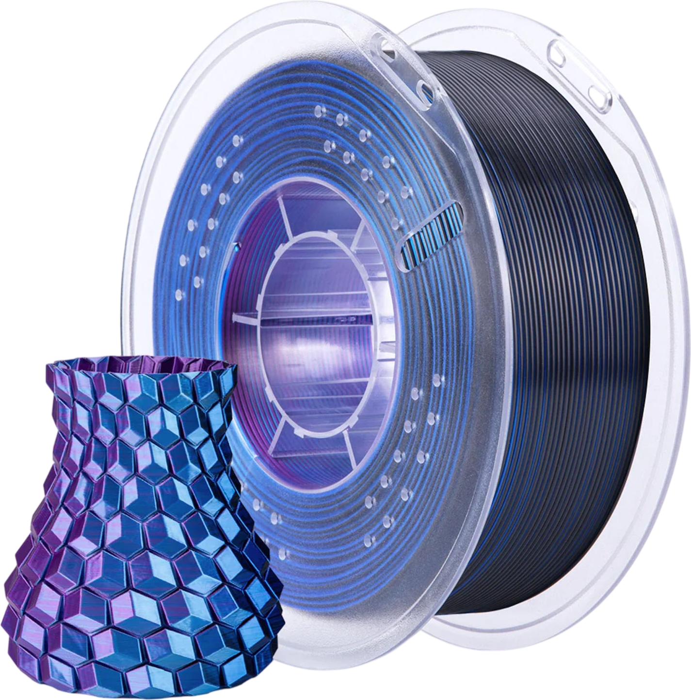 Пластик для 3D-печати Elegoo PLA Silk / 50.203.0336 (1кг, синий/фиолетовый/черный)
