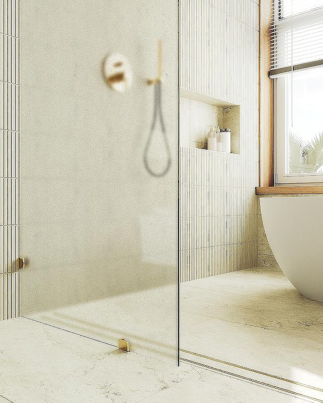 Душевая стенка MaybahGlass 89x195 / MGD-269-3 (сатин стекло/золото) — фото 6