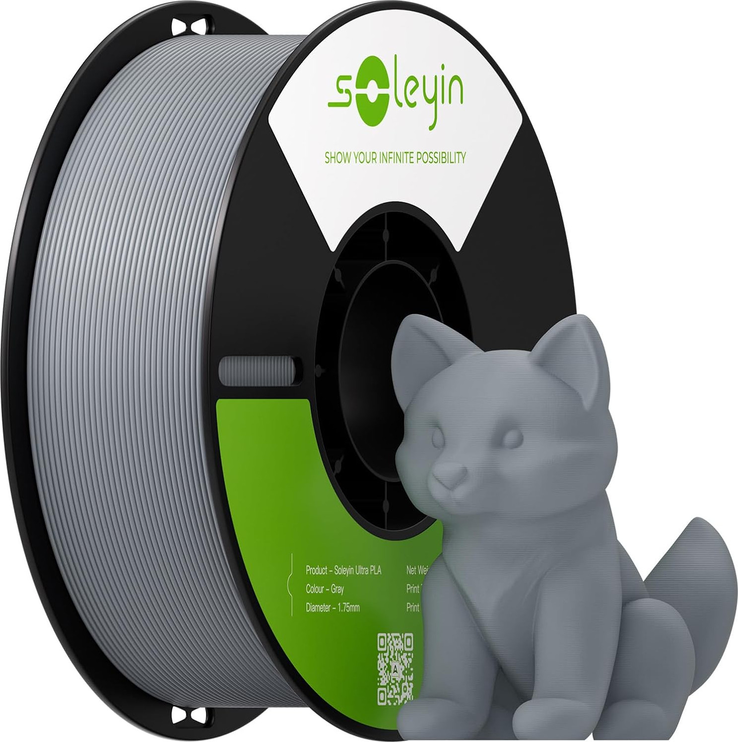 Пластик для 3D-печати Creality PLA Soleyin Ultra 1.75мм / 3301010581 (2кг, серый)