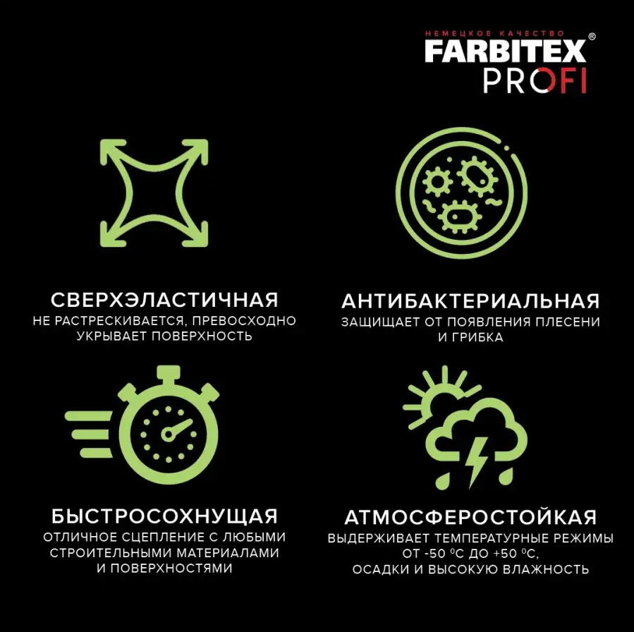 Краска Farbitex Profi Жидкая резина для гидроизоляции (1кг, арабика) — фото 2