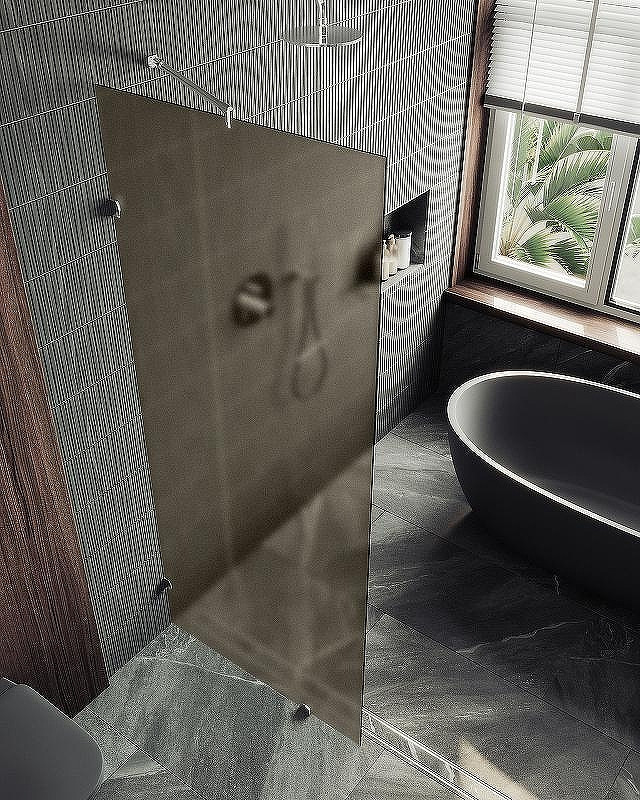 Душевая стенка MaybahGlass 99x195 / MGD-267-4 (бронзовое матовое стекло/хром глянцевый) — фото 4