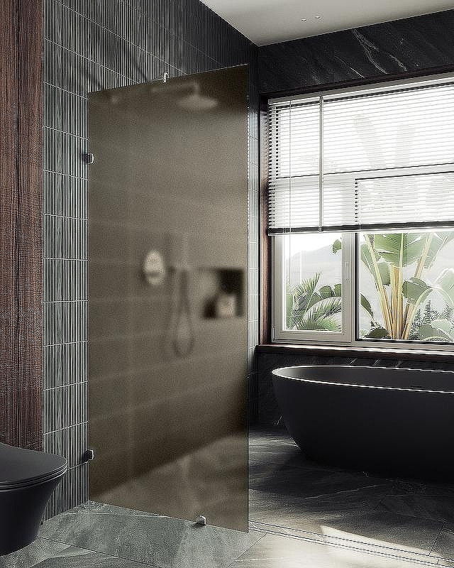 Душевая стенка MaybahGlass 99x195 / MGD-267-4 (бронзовое матовое стекло/хром глянцевый) — фото 2