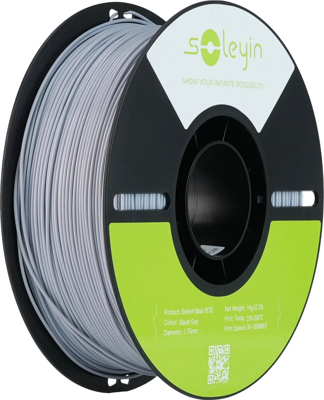 Пластик для 3D-печати Creality PETG Basic Soleyin 1.75мм / 3301030166 (1кг, серый ледник)