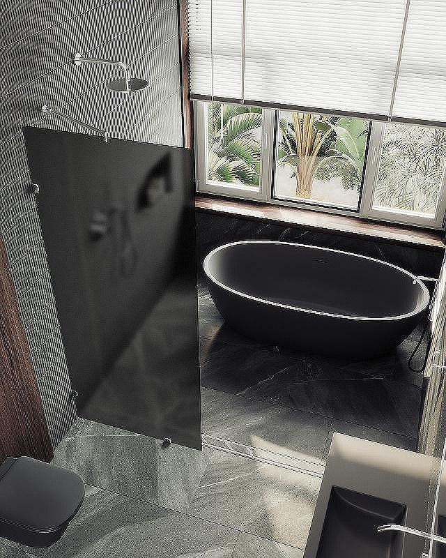 Душевая стенка MaybahGlass 79x195 / MGD-271-4 (графитовое матовое стекло/хром глянцевый) — фото 5