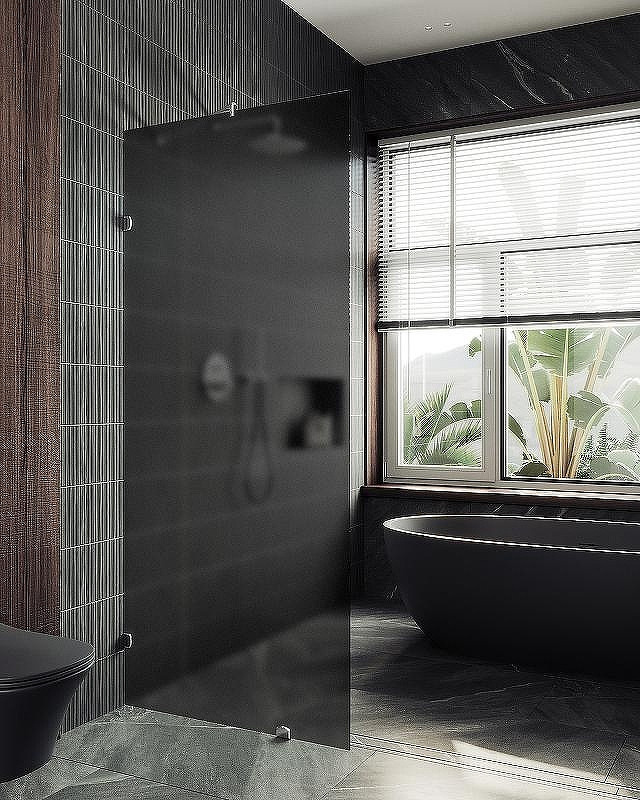Душевая стенка MaybahGlass 79x195 / MGD-271-4 (графитовое матовое стекло/хром глянцевый) — фото 2