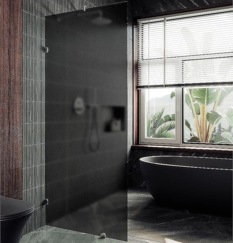 Душевая стенка MaybahGlass 79x195 / MGD-271-4 (графитовое матовое стекло/хром глянцевый)