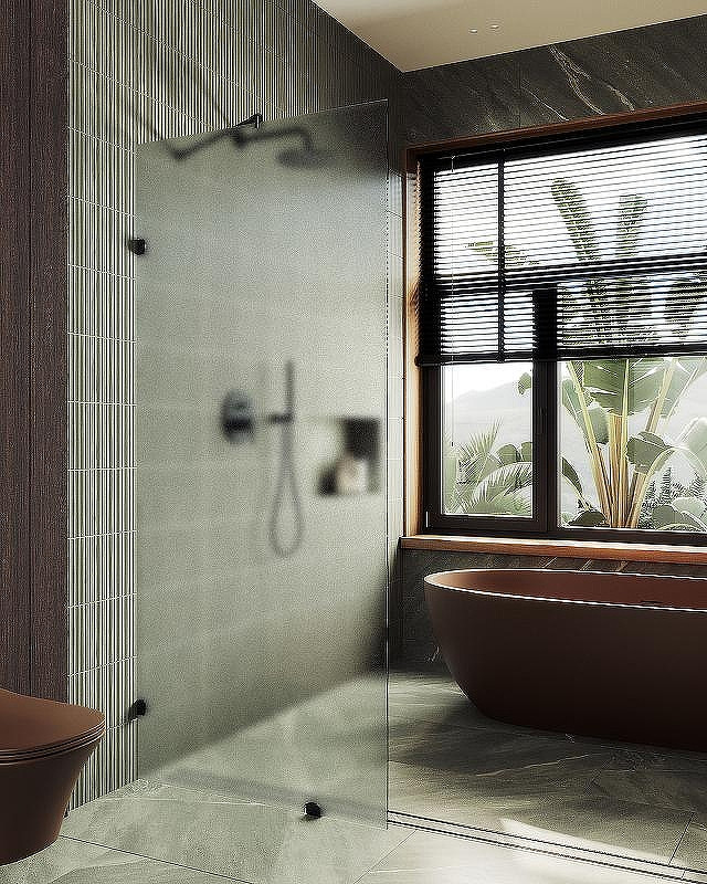 Душевая стенка MaybahGlass 79x195 / MGD-268-6 (сатин стекло/черный) — фото 2