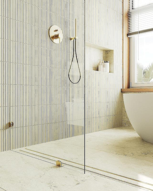 Душевая стенка MaybahGlass 89x195 / MGD-260-3 (прозрачное стекло/золото) — фото 6