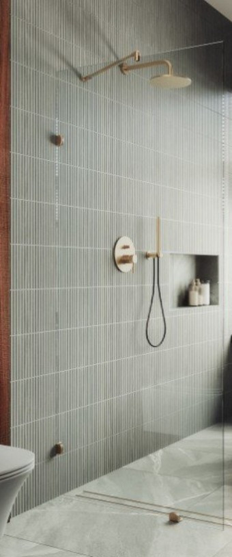 Душевая стенка MaybahGlass 89x195 / MGD-260-2 (прозрачное стекло/бронза)