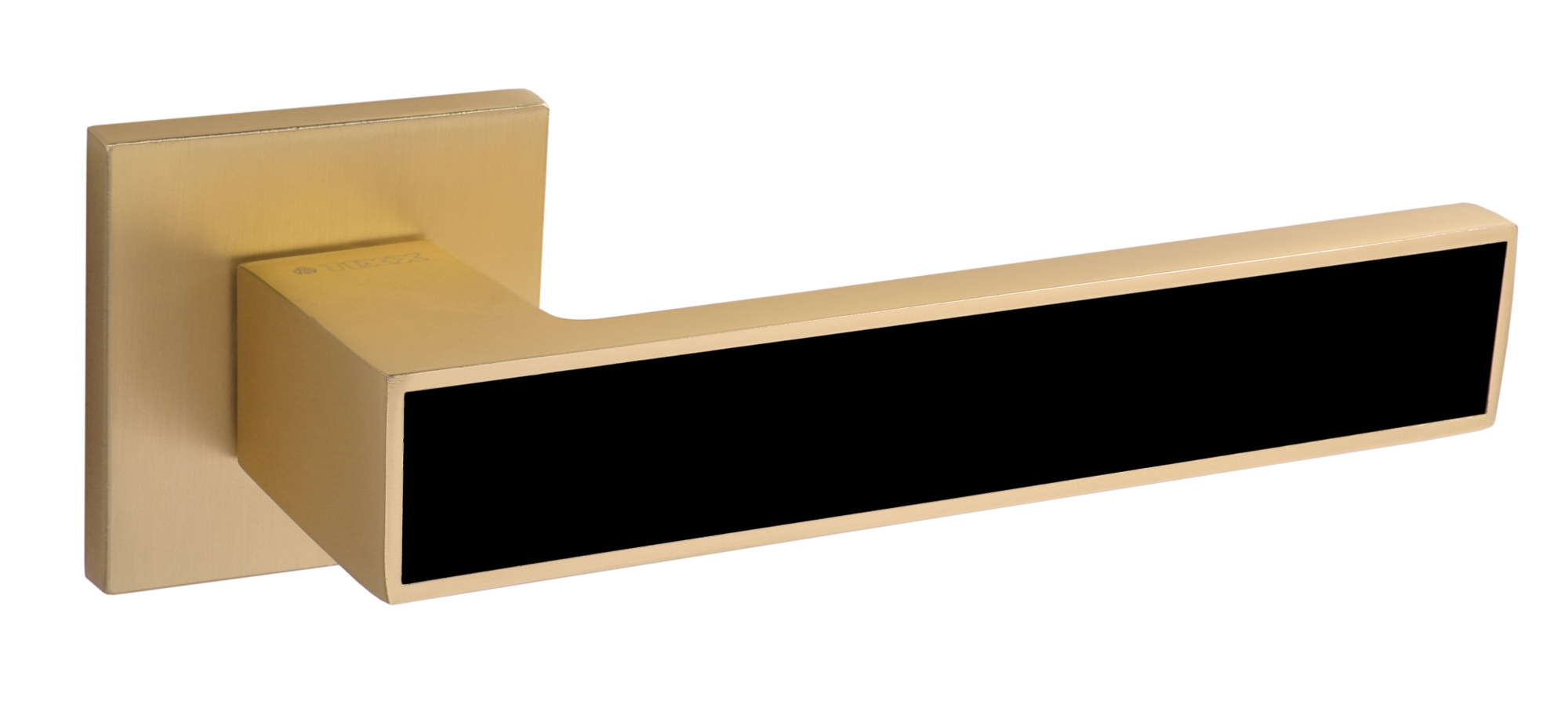 Ручка дверная Tixx Кария / 237-03 slim SSG/B (золото матовое сатинированное/черный)