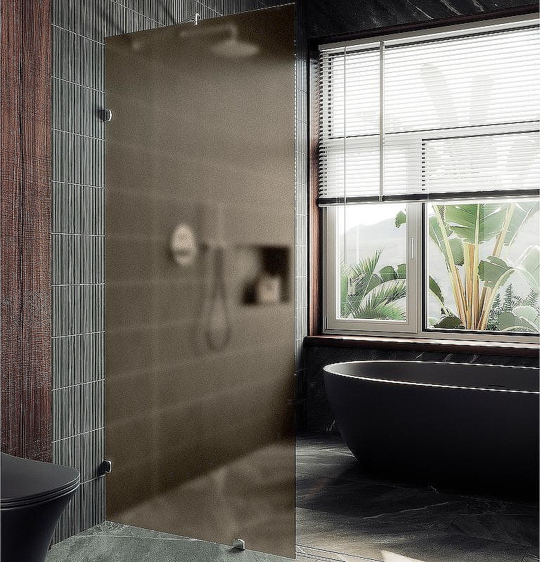 Душевая стенка MaybahGlass 89x195 / MGD-266-4 (бронзовое матовое стекло/хром глянцевый)