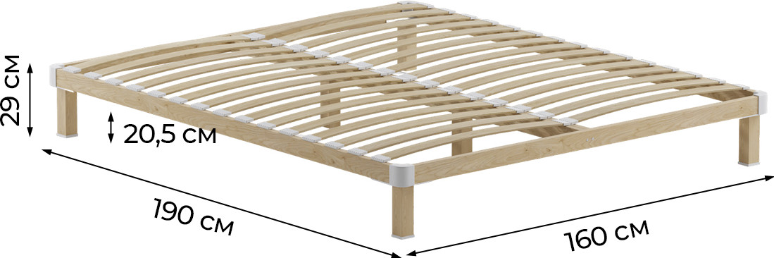 Двуспальная кровать Домаклево Канапе 2 160х190 (береза/натуральный) — фото 3