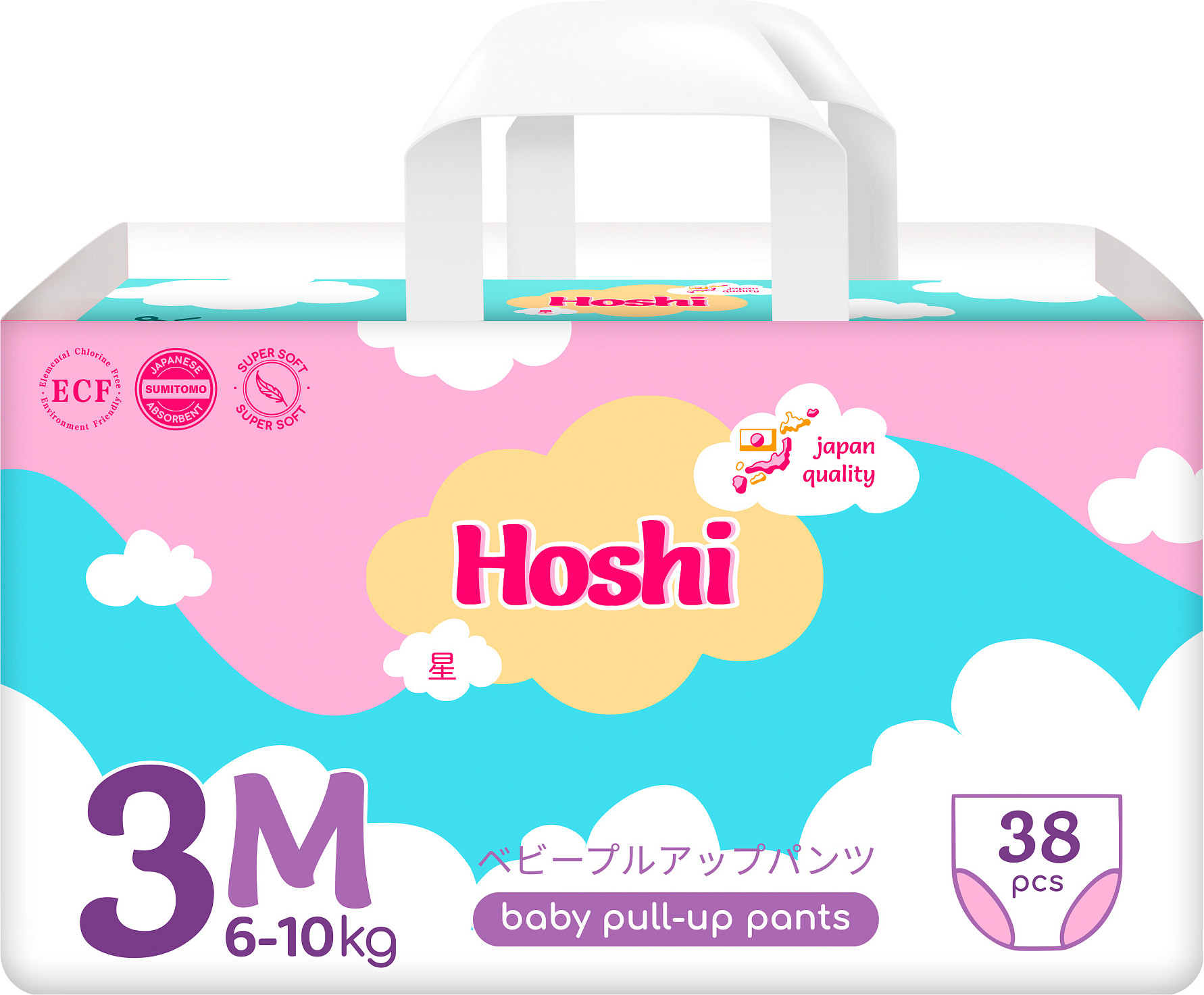 Подгузники-трусики детские Hoshi Baby Pull-Up Pants M (38шт)