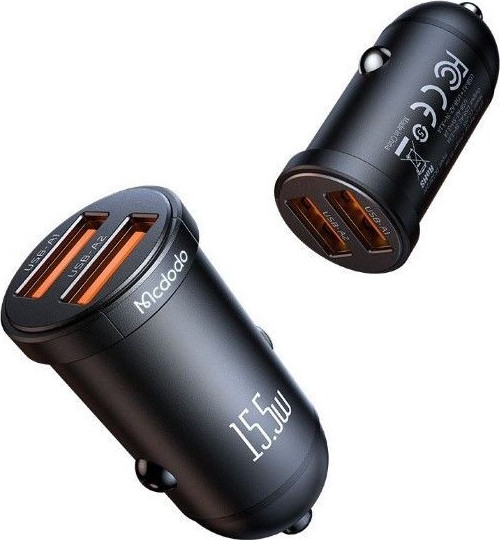 Зарядное устройство автомобильное McDodo CC-2950 15.5W 2A Car Charger with LED (черный) — фото 2