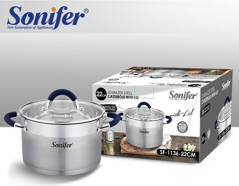 Кастрюля Sonifer SF-1136-22 (с крышкой) — фото 4