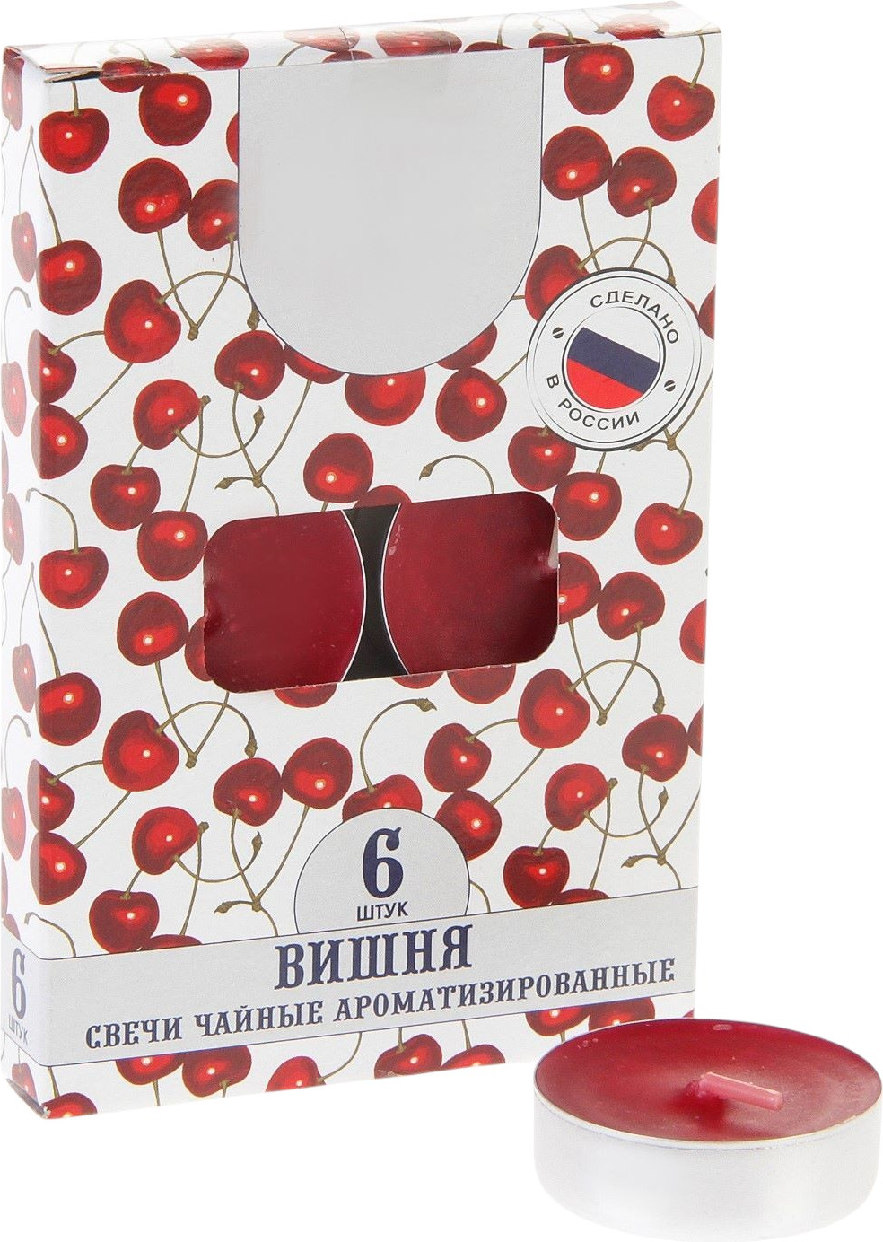 Набор свечей Русская свечная мануфактура Вишня / 2742348 (6шт)