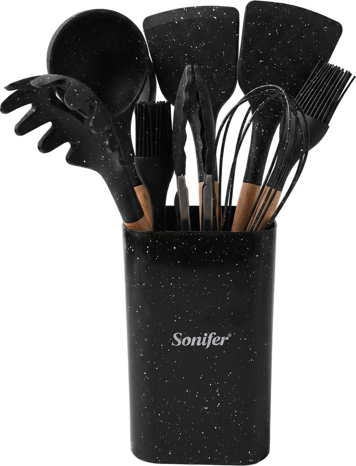 Набор кухонных приборов Sonifer SF-1186A (9пр, черный)