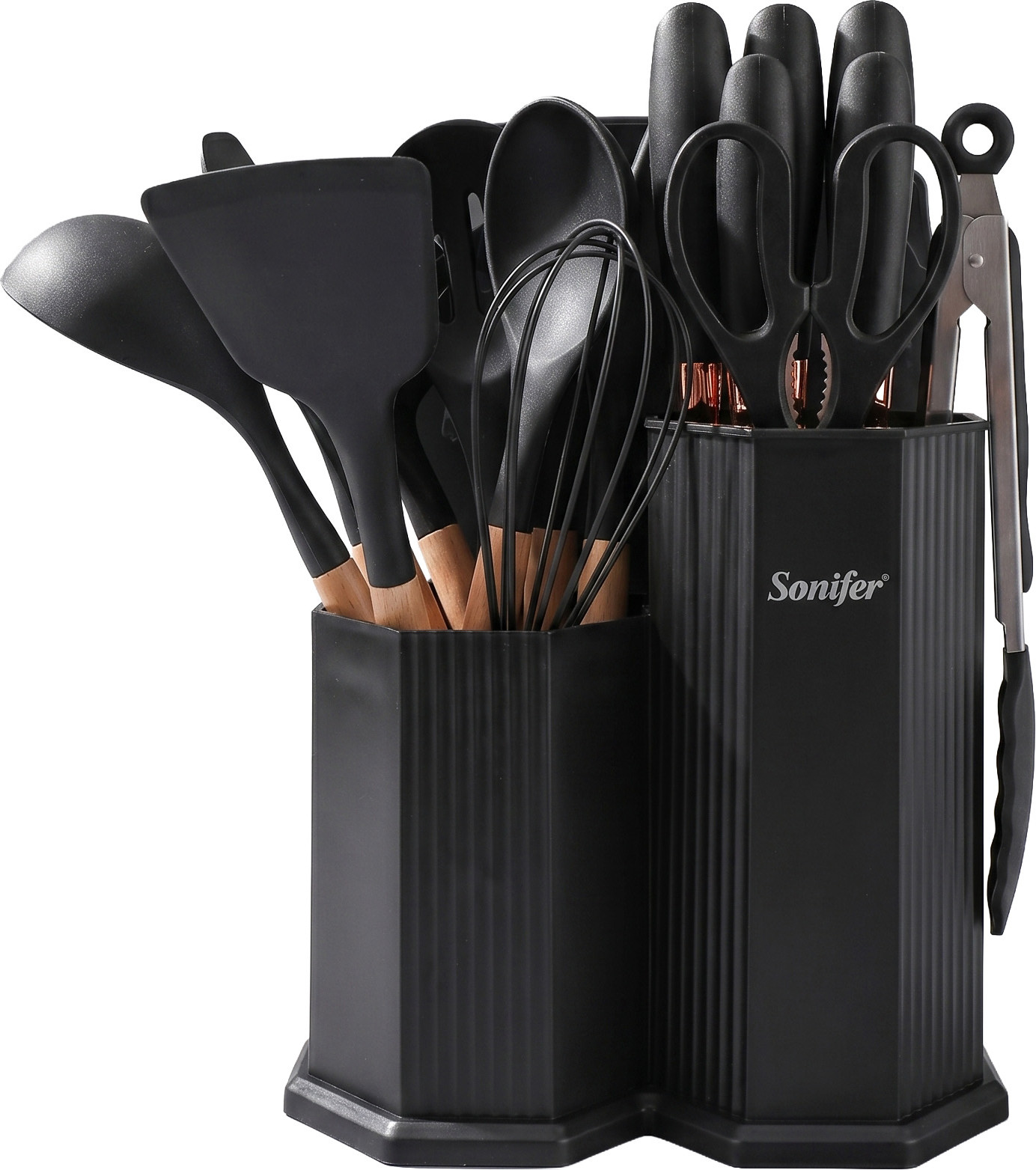 Набор кухонных приборов Sonifer SF-1188A (19пр, черный)