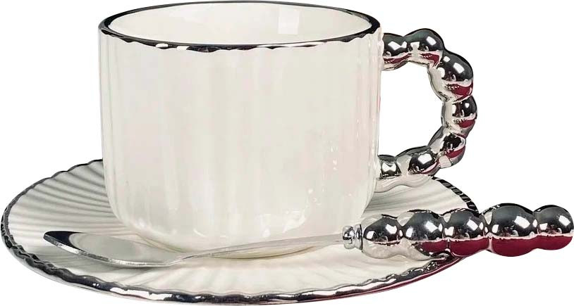 Чашка с блюдцем Lenardi 163-095 (с ложкой)