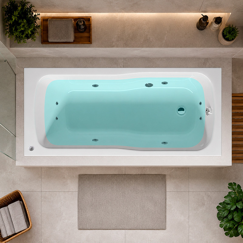 Ванна акриловая Whirlpool Model-D Shower 170x75 с массажем / B048001005H (белый) — фото 2