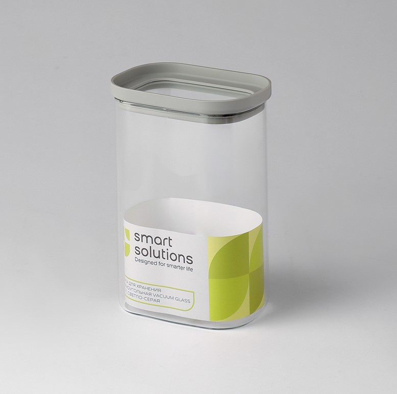 Емкость для хранения Smart Solutions Vacuum Glass SS0000390 (светло-серый) — фото 3
