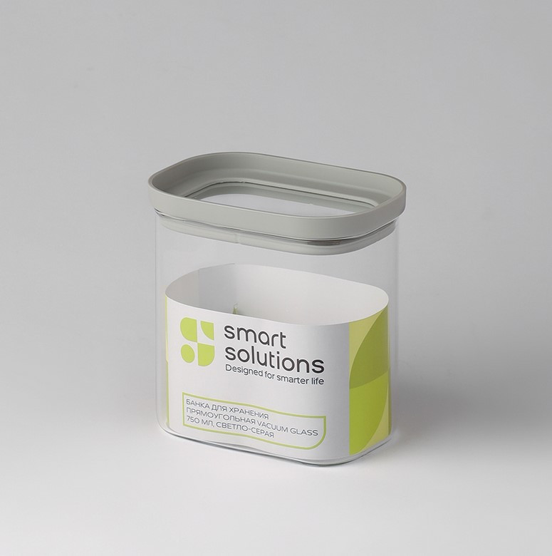 Емкость для хранения Smart Solutions Vacuum Glass SS0000389 (светло-серый) — фото 3