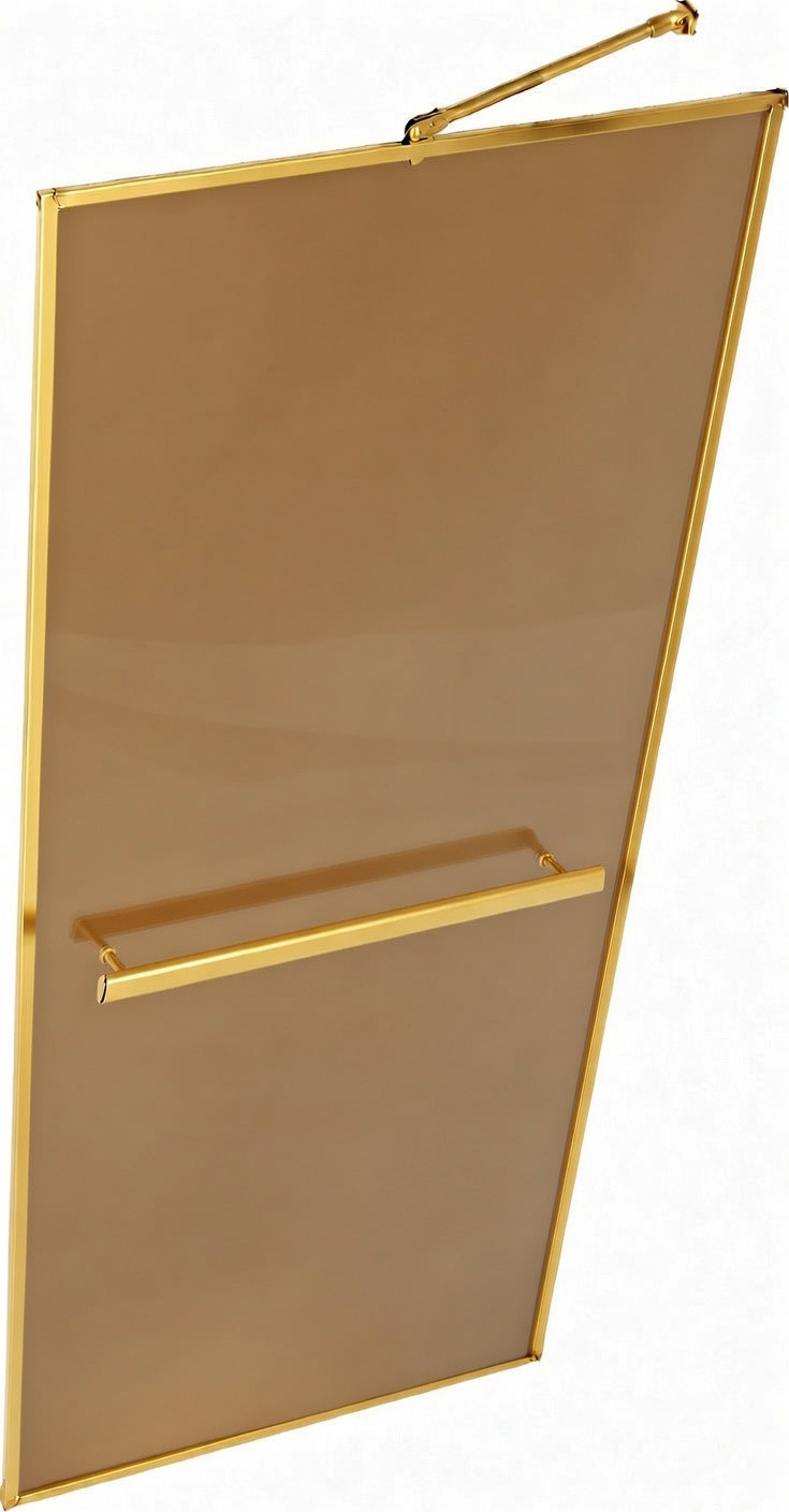 Душевая стенка MaybahGlass 109x195 / MGD-847-3 (бронзовое стекло/золото)
