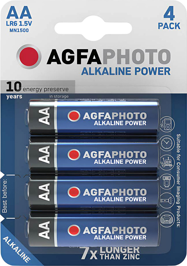 Комплект батареек Agfaphoto Alkaline Mignon AA LR6 BP4 (4шт)