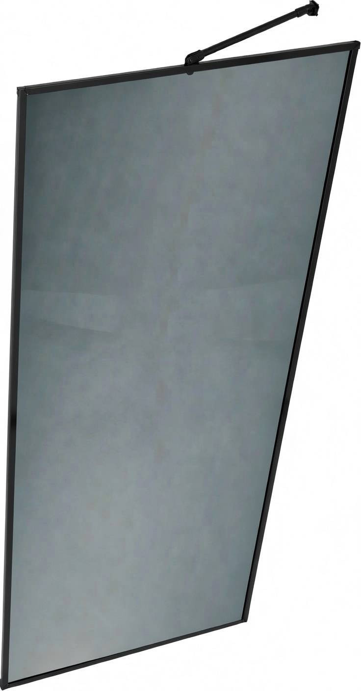 Душевая стенка MaybahGlass 109x195 / MGD-837-6 (графитовое стекло/черный)