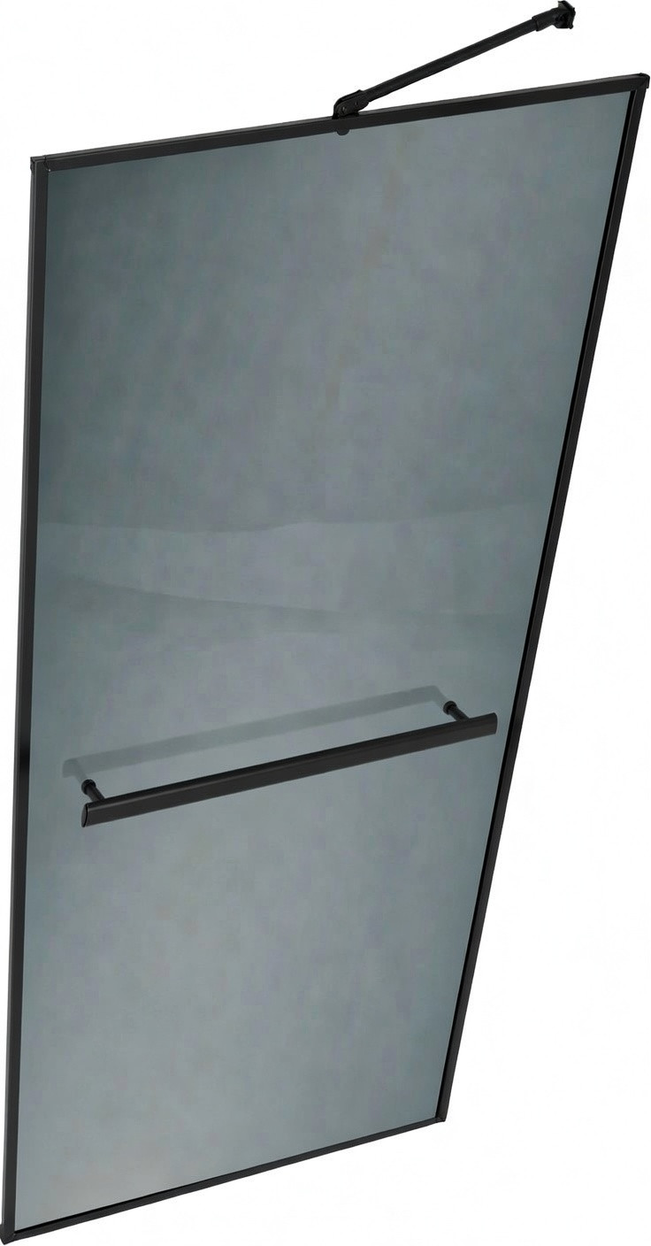 Душевая стенка MaybahGlass 109x195 / MGD-849-6 (графитовое стекло/черный)
