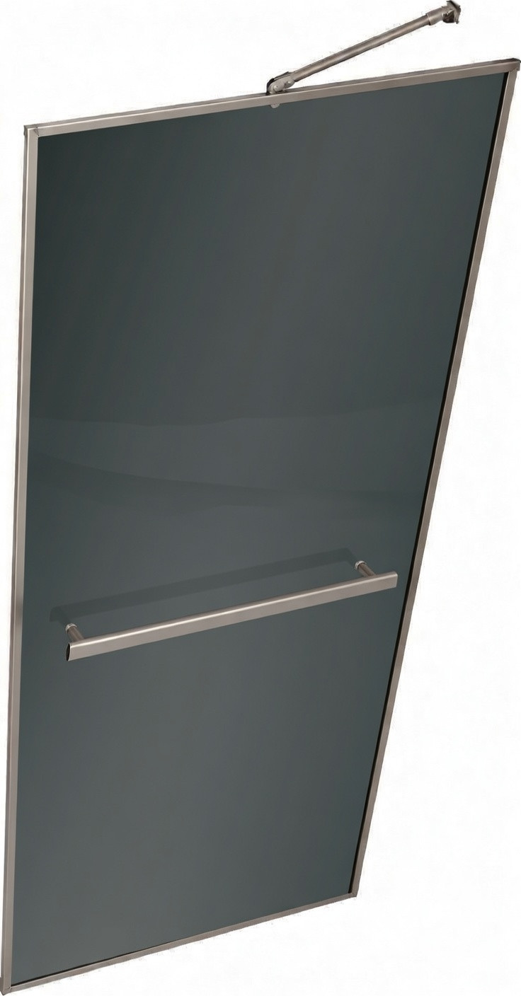 Душевая стенка MaybahGlass 109x195 / MGD-849-5 (графитовое стекло/хром матовый)