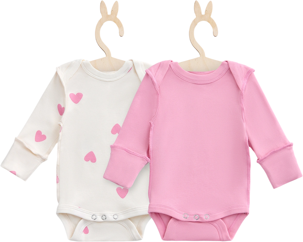 Набор боди для малышей Mark Formelle 13016-1-2 (р.56-36, сердечки на молоке/розовый)