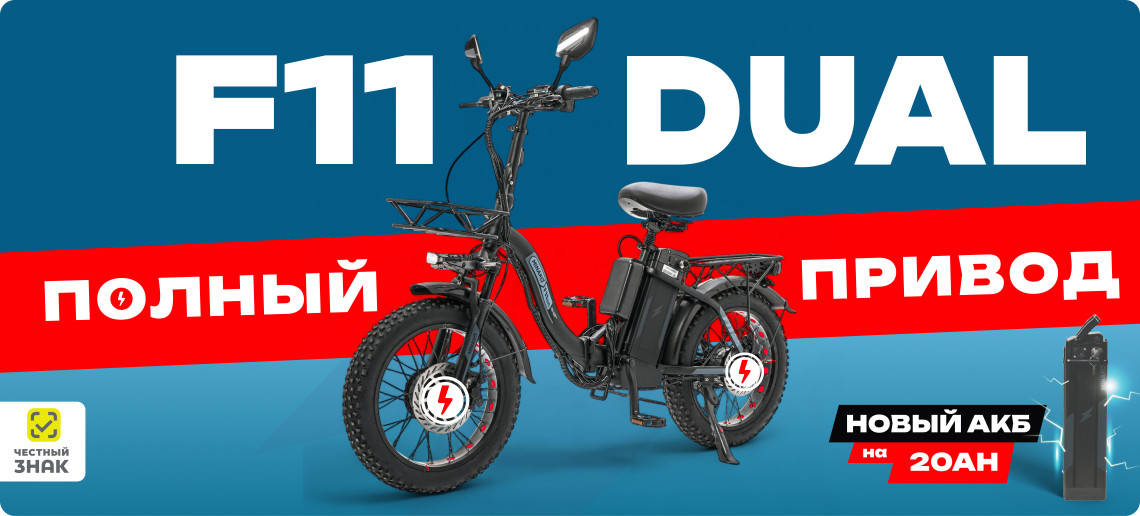 Электровелосипед Minako F11 Dual 48V 20 ah (черный) — фото 2