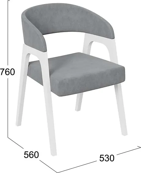 Стул ТриЯ Техас 1 W-101 (белый матовый/№247 микровелюр Cosmo grey) — фото 2