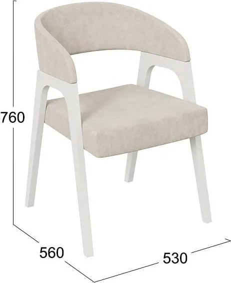 Стул ТриЯ Техас 1 W-101 (белый матовый/№249 микровелюр Cosmo cream) — фото 2