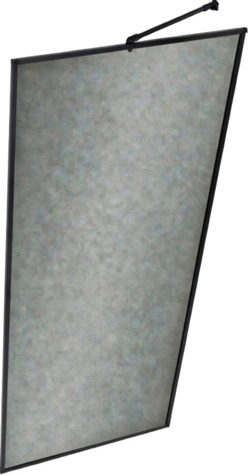 Душевая стенка MaybahGlass 109x195 / MGD-838-6 (графитовое матовое стекло/черный)