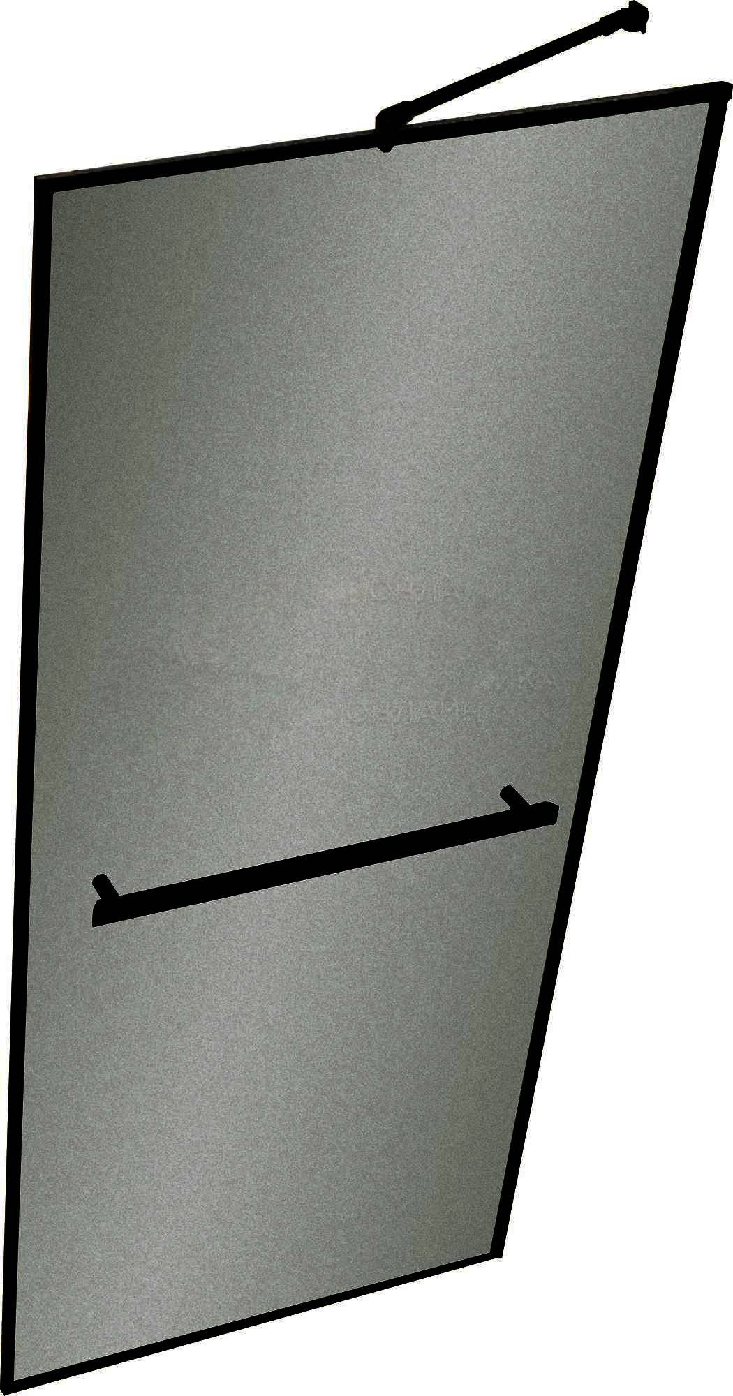 Душевая стенка MaybahGlass 109x195 / MGD-850-6 (графитовое матовое стекло/черный)