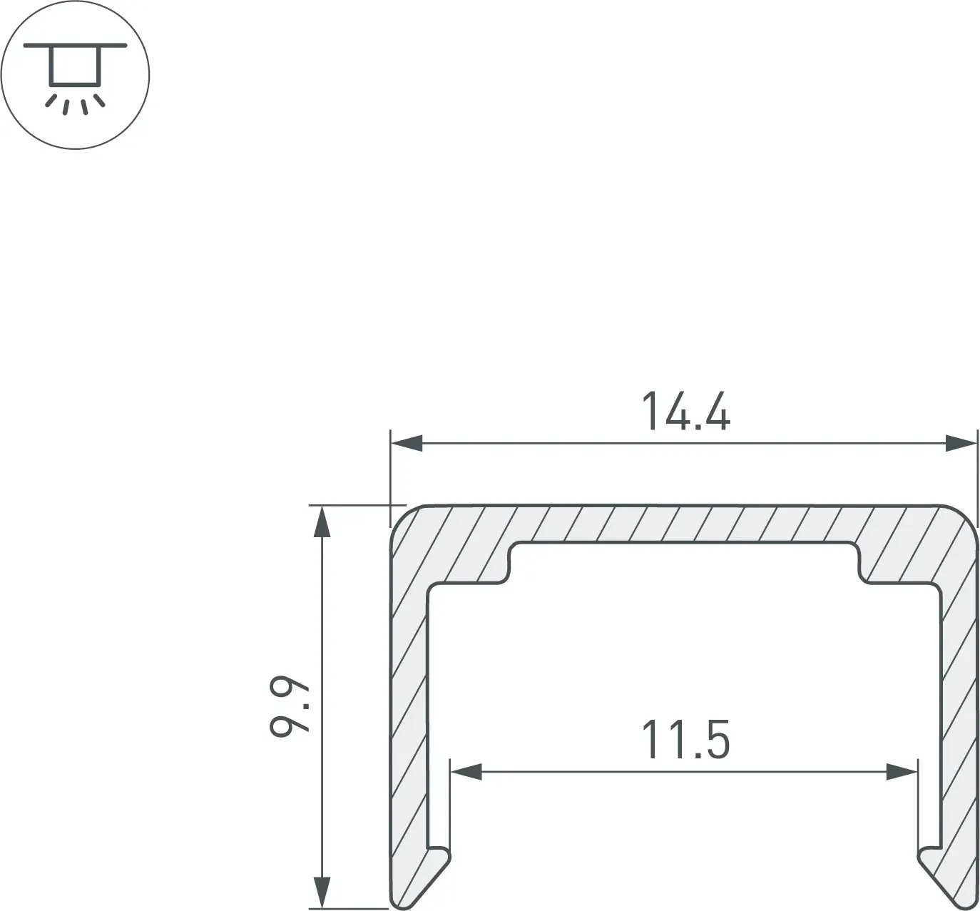 Профиль для светодиодной ленты Arlight WPH-FLEX-1212-1000 / 062505 — фото 2
